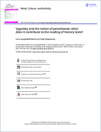 Vygotsky and the notion of perezhivanie what does it contribute to the reading of literary texts